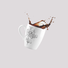 Taza bombé - FLOR GRANDE - comprar online