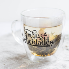 Taza de Vidrio - Muchas Felicidades