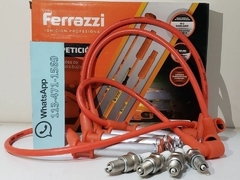 Kit Cables de bujia Ferrazzi Naranja 9mm con bujias Kessel Fiat Punto
