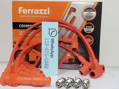 Kit cables Ferrazzi naranja 9mm con bujias 2 electrodos para Chevrolet Astra versiones 16V
