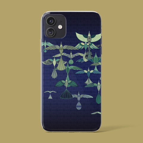 Funda para celular - Pájaros azul