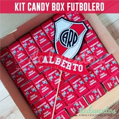 CANDY BOX TEMÁTICA FUTBOL: ADORNO TORTA + GOLOSINAS (ELEGÍ TU EQUIPO FAVORITO)