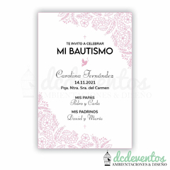 20 Estampitas bautismo Paloma - Modelo 13