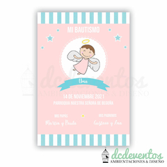 20 Estampitas bautismo Angelita - Modelo 19
