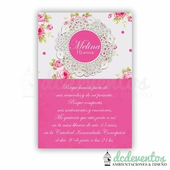 invitaciones quinceañeras flores vintage