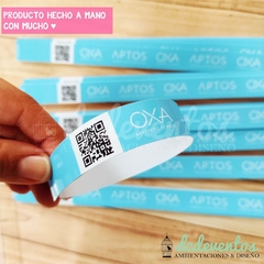 100 Pulseras autoadhesivas personalizadas código QR (Pedilas con tu diseño favorito)