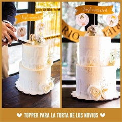 Banderín adorno para torta Boda