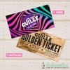 50 Invitaciones ticket dorado
