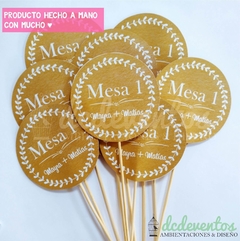 Números de mesa circulares símil kraft [Pedilos con tu diseño favorito]