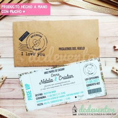 100 Invitaciones pasaje de avión + Números de mesa de regalo - comprar online