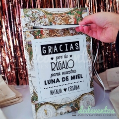 Urna para regalos en efectivo + sobres (diseño a elección)