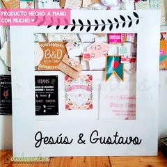Pack Selfies divertidas: Marco polaroid XL + carteles con frases + accesorios