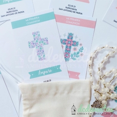 PACK BAUTISMO / COMUNIÓN : ESTAMPITAS + BOLSITA en internet