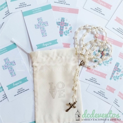 PACK BAUTISMO / COMUNIÓN : ESTAMPITAS + BOLSITA - comprar online