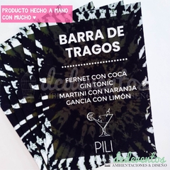Pack lista de tragos con diseño batik 20 x 14 cm