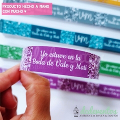 Pulseras diseño glitter para casamientos (ELEGI LA CANTIDAD) - comprar online