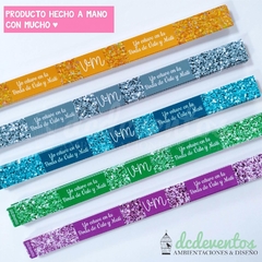 Pulseras diseño glitter para casamientos (ELEGI LA CANTIDAD) en internet