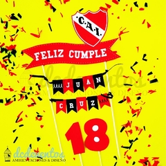 Adorno torta Independiente | Banderín de fútbol Soy del Rojo - comprar online