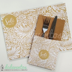 Pack 20 Individuales + 20 Porta cubiertos de papel