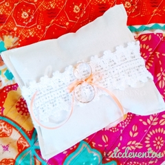 Almohada porta alianzas casamientos - DCD Eventos® - Casamientos y fiestas temáticas