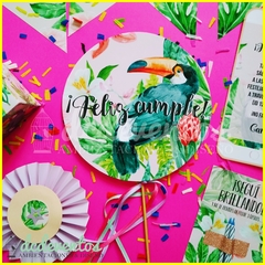 KIT PARTY BOX CUMPLEAÑOS TEMÁTICA TROPICAL (ELEGÍ TU TEMÁTICA FAVORITA)
