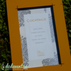 Lista de tragos personalizada 20x28cm
