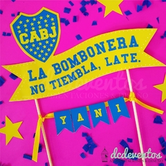 Adorno torta CABJ | Banderín de fútbol Boca Juniors - comprar online