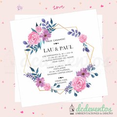 Invitación digital para casamientos | Flores - Modelo 7