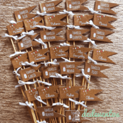 20 Indicadores de sitio banderita símil kraft - DCD Eventos® - Casamientos y fiestas temáticas