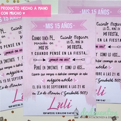 50 Invitaciones 15 años | Pack invitaciones y pulseras