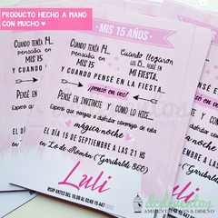 50 Invitaciones 15 años | Pack invitaciones y pulseras