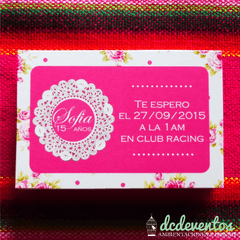 25 Tarjetas personales brindis - DCD Eventos® - Casamientos y fiestas temáticas