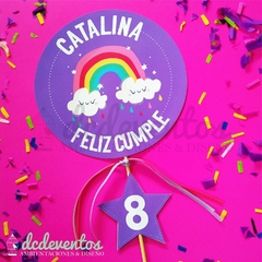 Imagen de Combo Topper + Número para torta Arco Iris