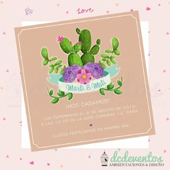 Invitación digital para casamientos | Cactus - Modelo 13