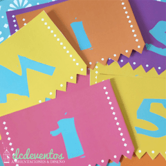 Banderín mexicano "Nombre+Mis 15" - DCD Eventos® - Casamientos y fiestas temáticas