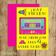 50 Invitaciones retro disco