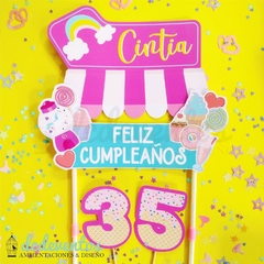 Adorno para torta + números temática Candyland - comprar online