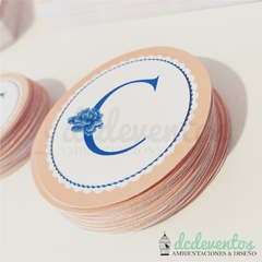 50 Stickers circulares con inicial 15 años - comprar online