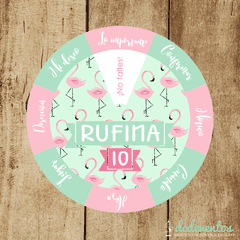 50 Invitación circular giratoria Rufina 12cm en internet