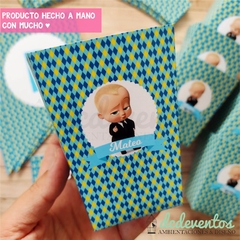 COMBO 1 AÑO TEMÁTICO: BANDERÍN + ADORNO PARA TORTA + WRAPPERS PARA CUPCAKES + CAJITAS POCHOCLERAS (TEMÁTICA A ELECCIÓN)