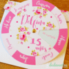 50 Invitaciones circulares giratorias Delfina 12cm