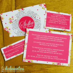50 Invitaciónes Sofía - 10x14.5cm - DCD Eventos® - Casamientos y fiestas temáticas