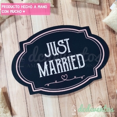 Cartel recien casados