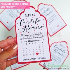 invitacion 15 años rojo tag