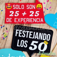 Carteles con frases 50 años