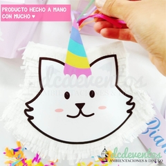 COMBO CUMPLEAÑOS TEMÁTICA GATITO UNICORNIO (PEDILO CON TU DISEÑO FAVORITO) en internet
