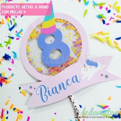 Adorno shaker unicornio para torta (Pedilo con tu temática favorita) - comprar online