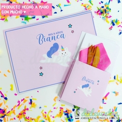 COMBO CUMPLEAÑOS TEMÁTICA GATITO UNICORNIO (PEDILO CON TU DISEÑO FAVORITO) - DCD Eventos® - Casamientos y fiestas temáticas