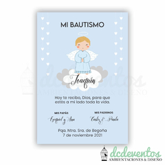 20 Estampitas bautismo Angel - Modelo 6