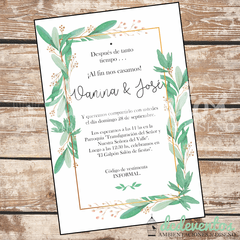 Invitación digital Olivos para casamientos | Modelo 1 - comprar online